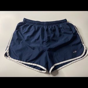 Blue running shorts